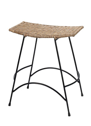 Jamie Young Wing Counter Stool in Natural Rattan & Black Steel