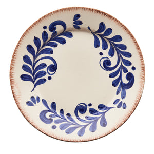 Abigails Casa Nuno Blue and White Dinner Plate, Scroll Design (Set of 2) 