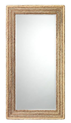 Jamie Young Evergreen Rectangle Mirror in Natural Braided Seagrass