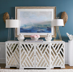 Chelsea House White Antique Mirror Tidewater Sideboard