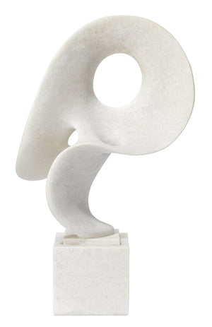 Jamie Young Obscure Object on Stand in Off White Resin