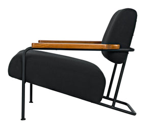 Noir Zeus Chair with Black Cotton Fabric