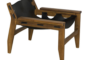 Noir Nomo Chair, Teak with Leather