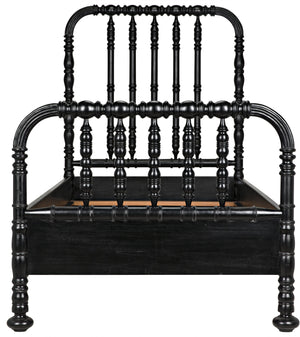 Noir Bachelor Bed, Twin, Hand Rubbed Black