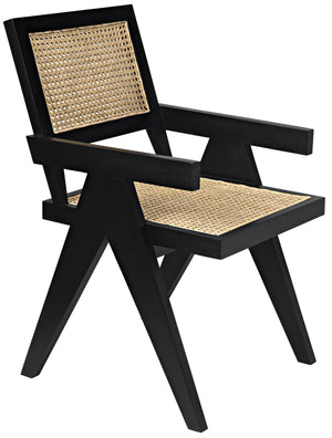 Noir Jude Chair with Caning, Black