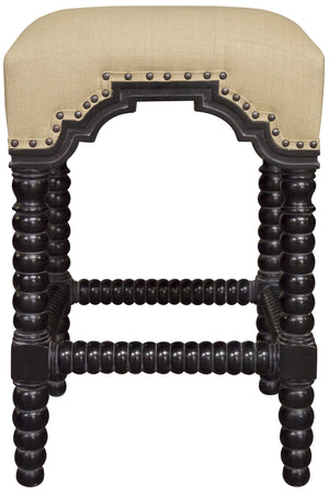 Noir QS Abacus Counter Stool, Hand Rubbed Black