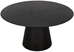 Noir Vesuvius Dining Table, Black Metal