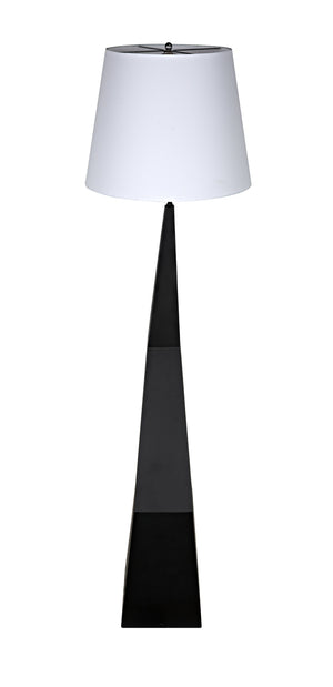Noir Rhombus Floor Lamp with Shade, Black Metal