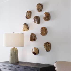 Uttermost Pebbles Blonde Wood Wall DÃ©cor, S/9