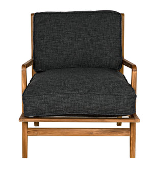 Noir Allister Chair, Gray US Made cushions
