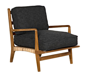 Noir Allister Chair, Gray US Made cushions