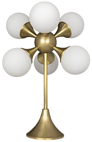 Noir Globular Table Lamp, Metal With Brass Finish