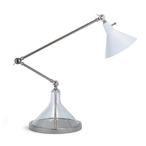 Coastal Living Ibis Task Lamp (Polished Nickel and White)