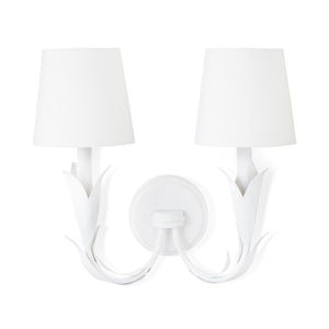 Regina Andrew River Reed Sconce Double (White)