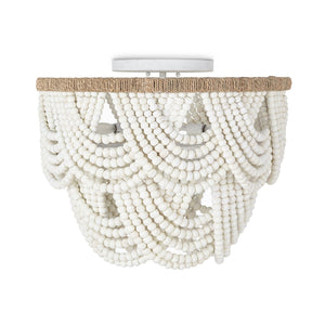 Regina Andrew Lorelei Wood Bead Flush Mount (White)