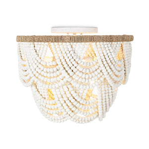 Regina Andrew Lorelei Wood Bead Flush Mount (White)