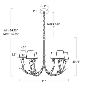 Regina Andrew River Reed Chandelier Small (White)