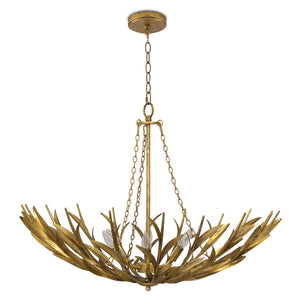 Regina Andrew River Reed Basin Chandelier (Antique Gold Leaf)