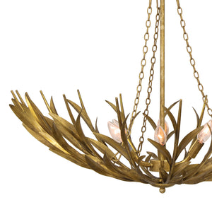 Regina Andrew River Reed Basin Chandelier (Antique Gold Leaf)