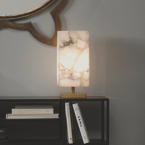 Jamie Young Ghost Axis Table Lamp in Alabaster & Antique Brass