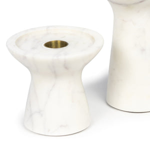 Regina Andrew Klein Marble Candle Holder Set (White)