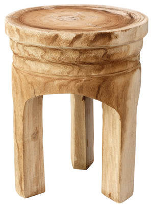 Jamie Young Mesa Wooden Stool in Natural Wood