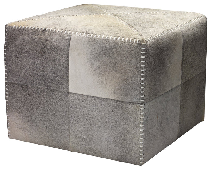Jamie Young Large Ottoman in Grey Hide