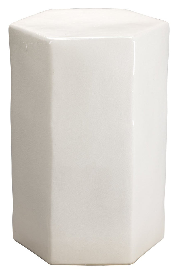 Jamie Young Large Porto Side Table in White Ceramic