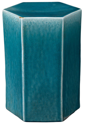 Jamie Young Small Porto Side Table in Azure Ceramic