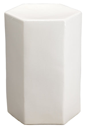 Jamie Young Small Porto Side Table in White Ceramic