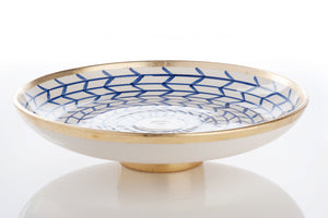 Abigails Contempo Collection, Decorative Geometric Ceramic Footed Plate 