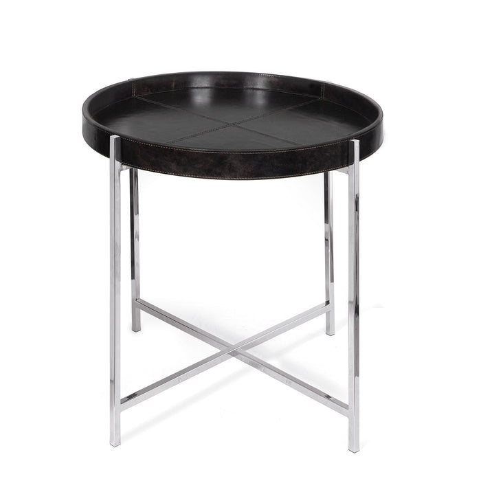 Regina Andrew Derby Leather Tray Table (Black)