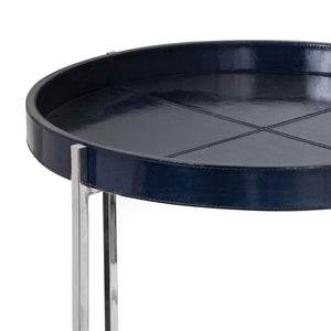 Regina Andrew Derby Leather Tray Table (Blue)