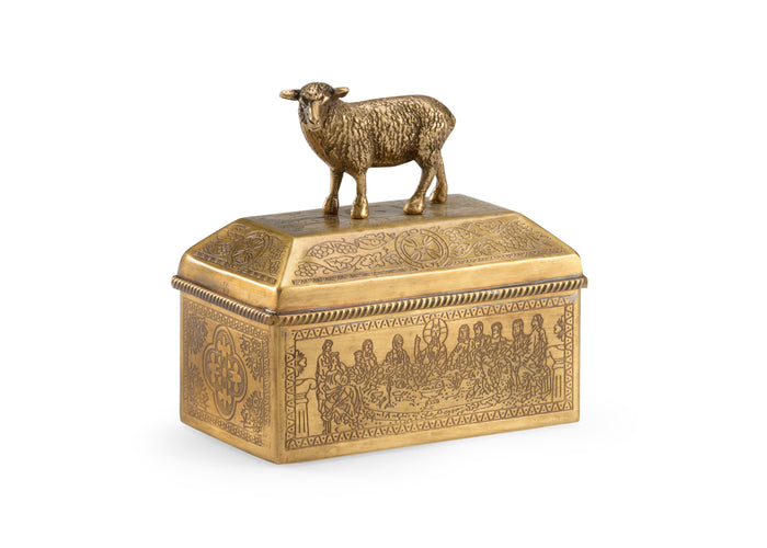 Wildwood Lamb Brass Box