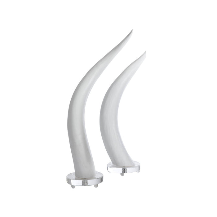 Chelsea House Horns Sculpture - White (S2)