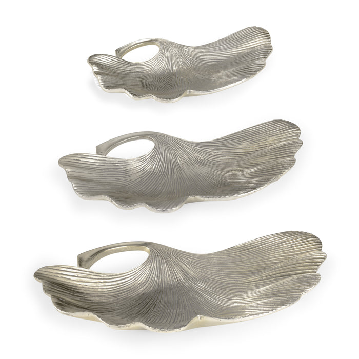 Chelsea House Lotus Leaf Trays - Silver (S3)