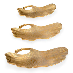 Chelsea House Lotus Leaf Trays - Gold (S3)