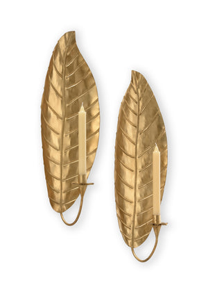 Chelsea House Leaf Sconce - Gold (Pr)