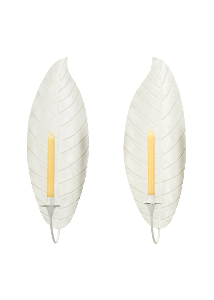 Chelsea House Leaf Sconce - Cream (Pr)