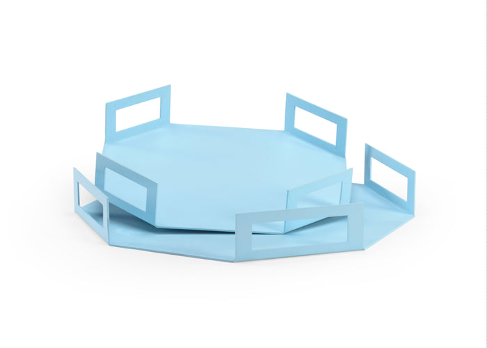 Chelsea House Octagon Trays - Blue (S2)