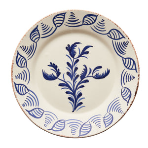 Abigails Casa Nuno Blue and White Dinner Plate, 3 Flowers/Shells (Set of 2)