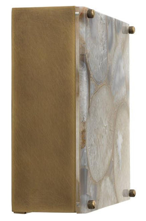 Jamie Young Adeline Square Wall Sconce in Agate Resin & Antique Brass