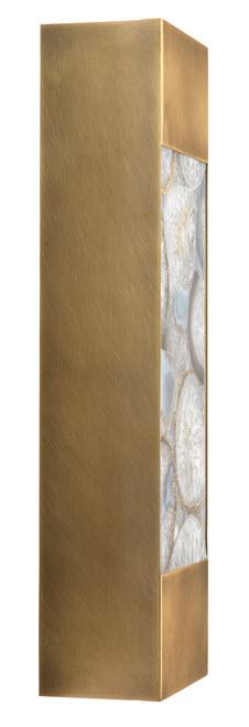 Jamie Young Leopold Framed Rectangle Wall Sconce in Agate Resin & Antique Brass