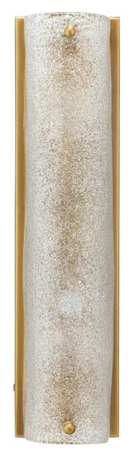 Jamie Young Moet Double Rounded Sconce in Textured Melted Ice Glass & Antique Brass Metal