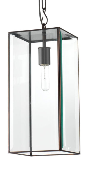 Jamie Young Chelsea Short Pendant in Oiled Bronze & Clear Glass