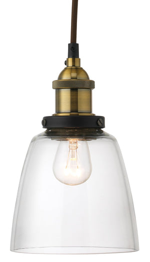 Jamie Young Factory Dome Pendant in Brass/Clear