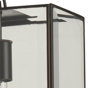 Jamie Young Harlem Wide Pendant in Oiled Bronze & Clear Glass