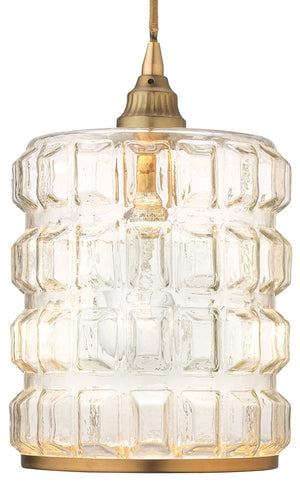 Jamie Young Madison Pendant in Clear Glass with Antique Brass Hardware