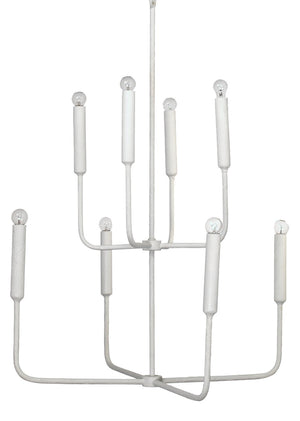 Jamie Young Mercer Two Tier Chandelier in White Gesso