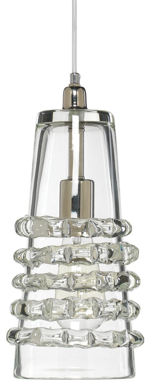 Jamie Young Long Ribbon Pendant in Clear Glass